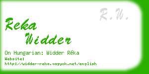 reka widder business card