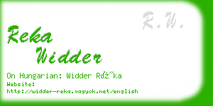 reka widder business card